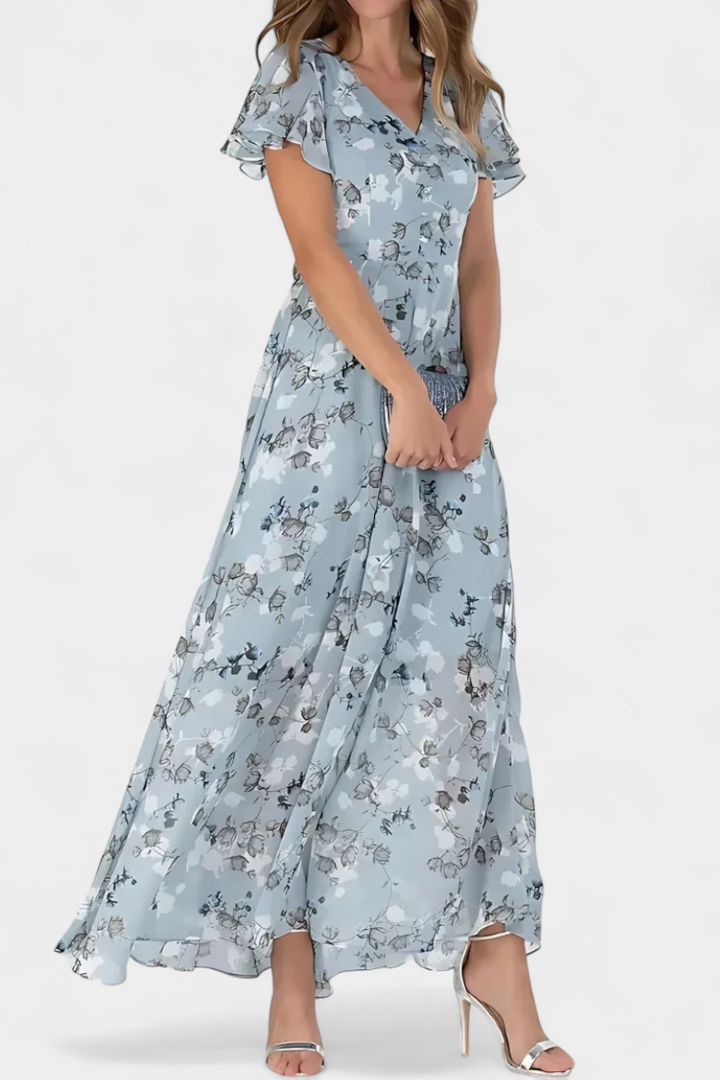 Amara | Vestido Maxi Floral con Escote en V
