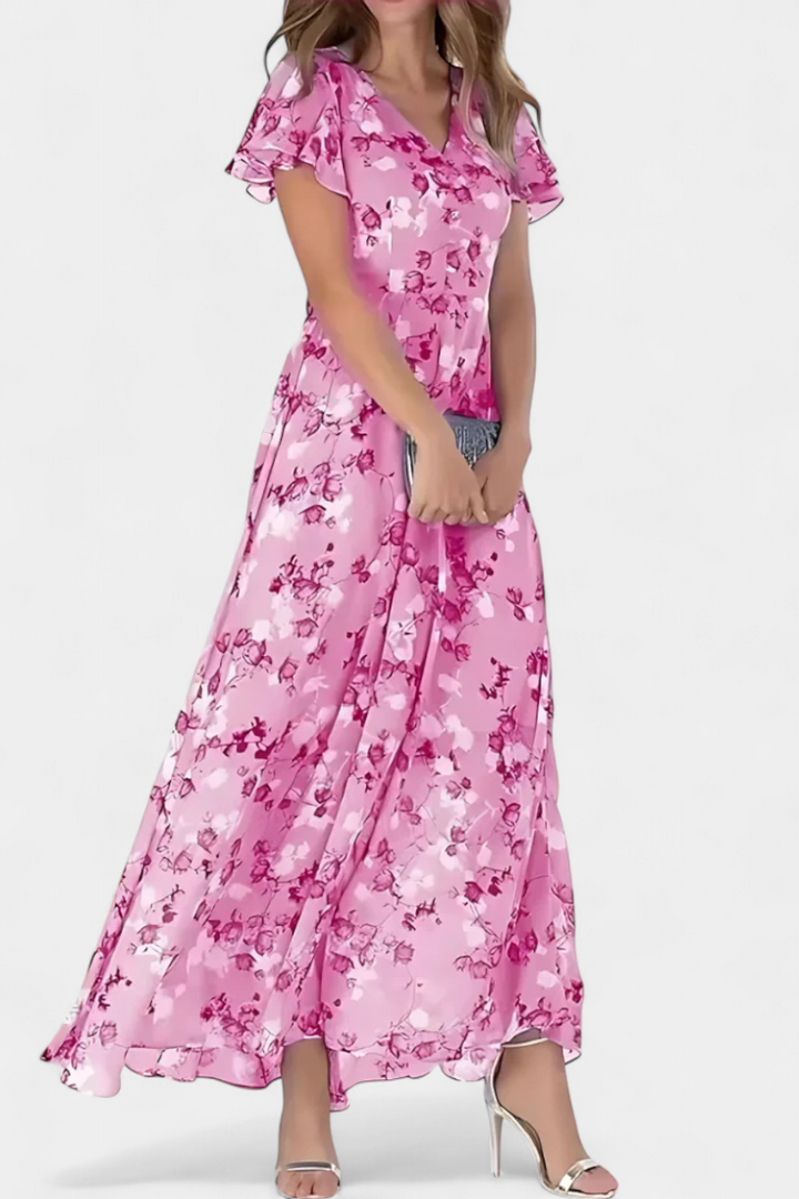 Amara | Vestido Maxi Floral con Escote en V