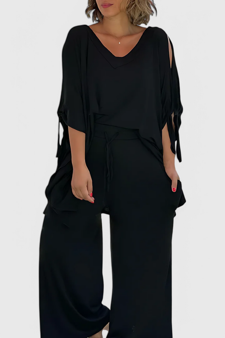 Cecilia | Conjunto de Dos Piezas con Detalle de Hombro Descubierto