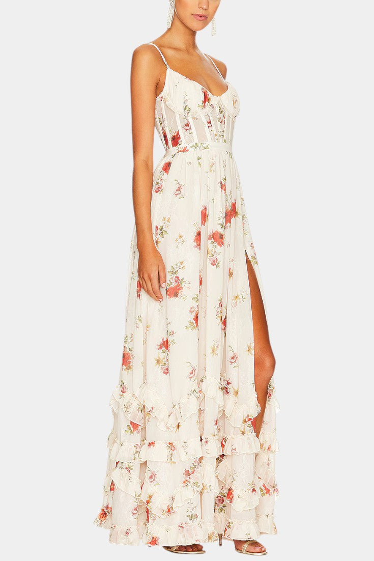 Luna | Vestido Maxi Corsé Floral