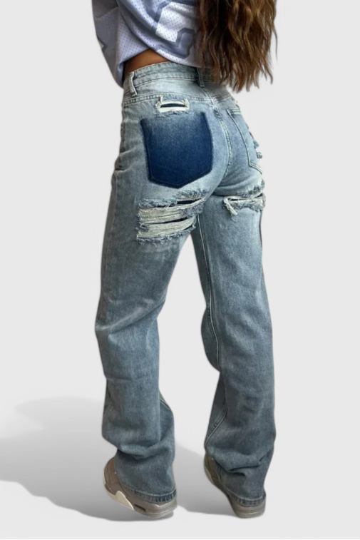 Roxy | Jeans Vintage Desgastados de Cintura Alta