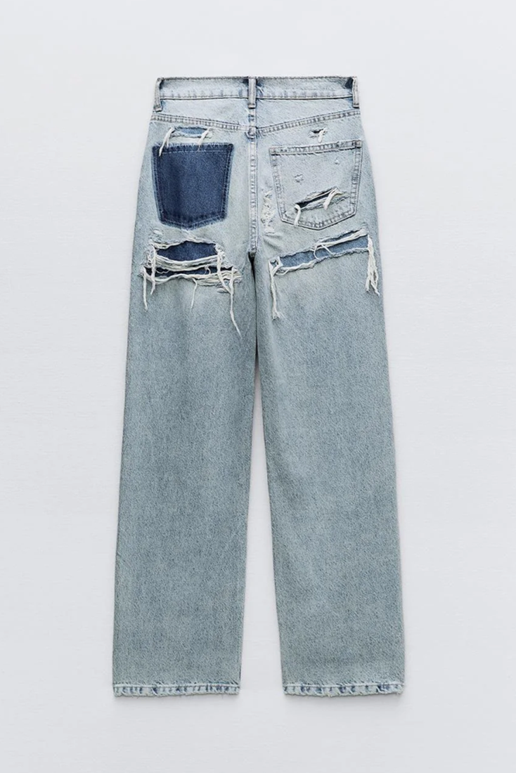 Roxy | Jeans Vintage Desgastados de Cintura Alta