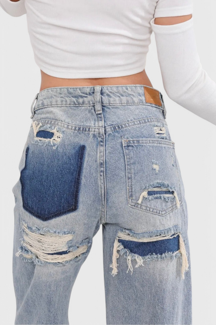 Roxy | Jeans Vintage Desgastados de Cintura Alta