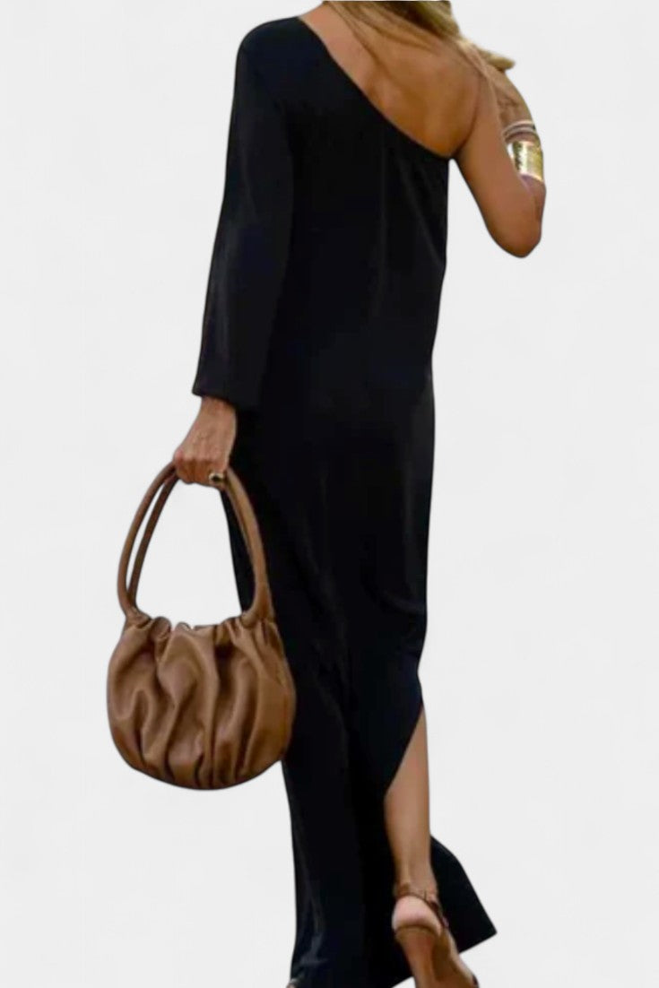 Maddie | Vestido Midi Elegante de Un Hombro
