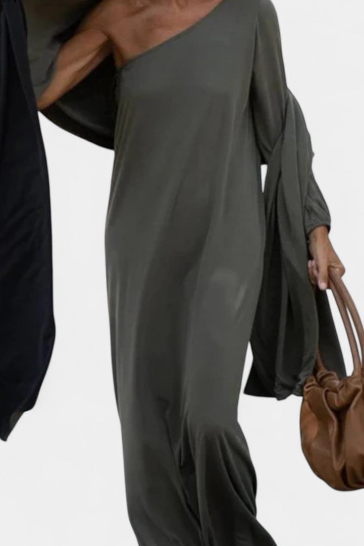Maddie | Vestido Midi Elegante de Un Hombro