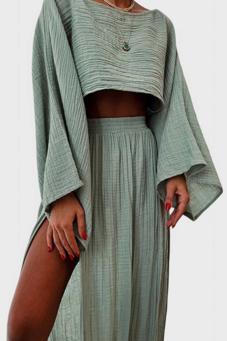 Martha | Conjunto de Dos Piezas con Falda de Abertura Alta