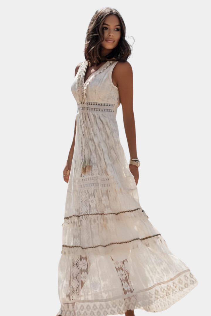 Jonna | Vestido Maxi de Encaje Boho
