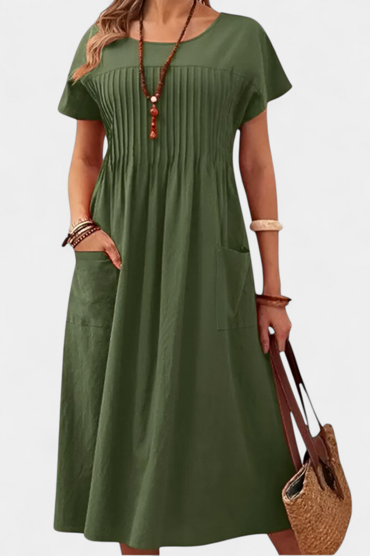 Lottie | Vestido de Longitud Media con Bolsillos