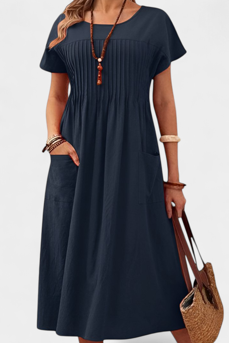 Lottie | Vestido de Longitud Media con Bolsillos