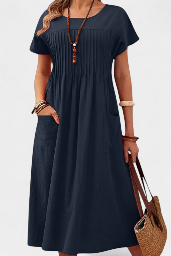 Lottie | Vestido de Longitud Media con Bolsillos