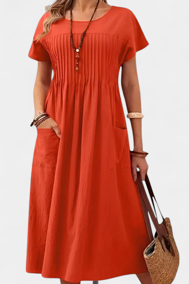 Lottie | Vestido de Longitud Media con Bolsillos