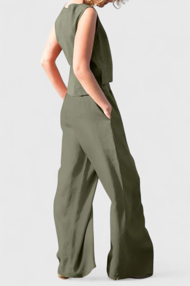 Yvanne | Conjunto Vintage Sin Mangas de Verano