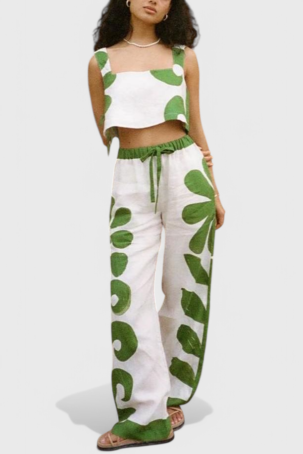 Serafina | Conjunto Sin Mangas Floral Boho