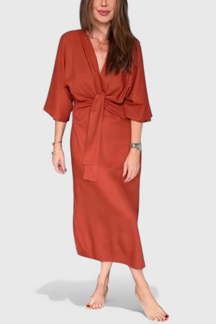 Elsa | Vestido Relaxed con Escote en V y Cordones