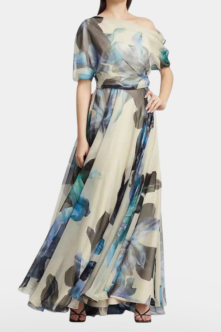 Sanaa | Vestido Floral Abstracto de Un Hombro