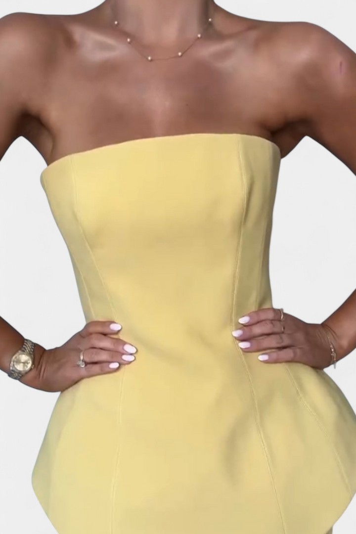 Clarita | Conjunto de Dos Piezas Plisado Sin Tirantes