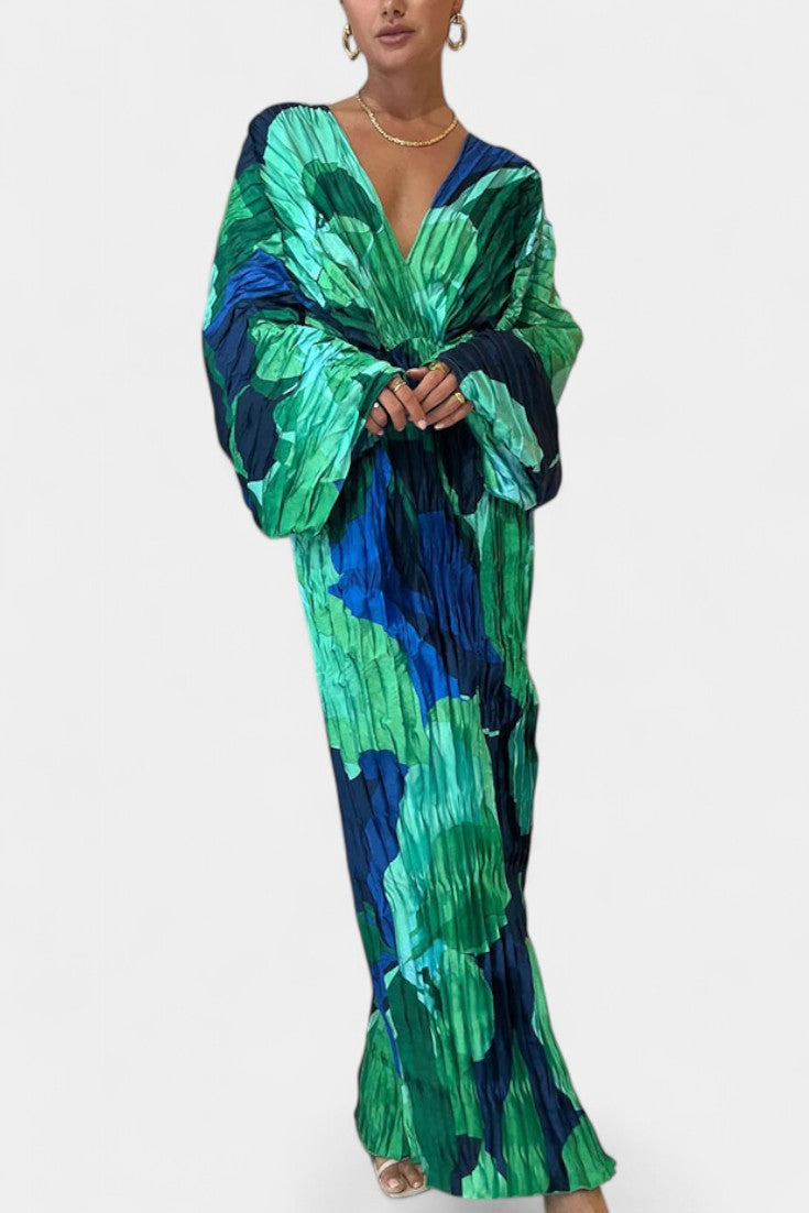 Rebecca | Vestido Maxi Cortado con Pliegues