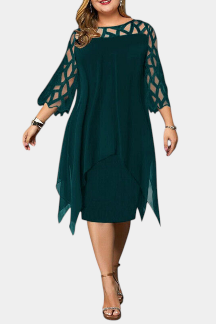 Yana | Vestido Talla Grande con Mangas de Encaje