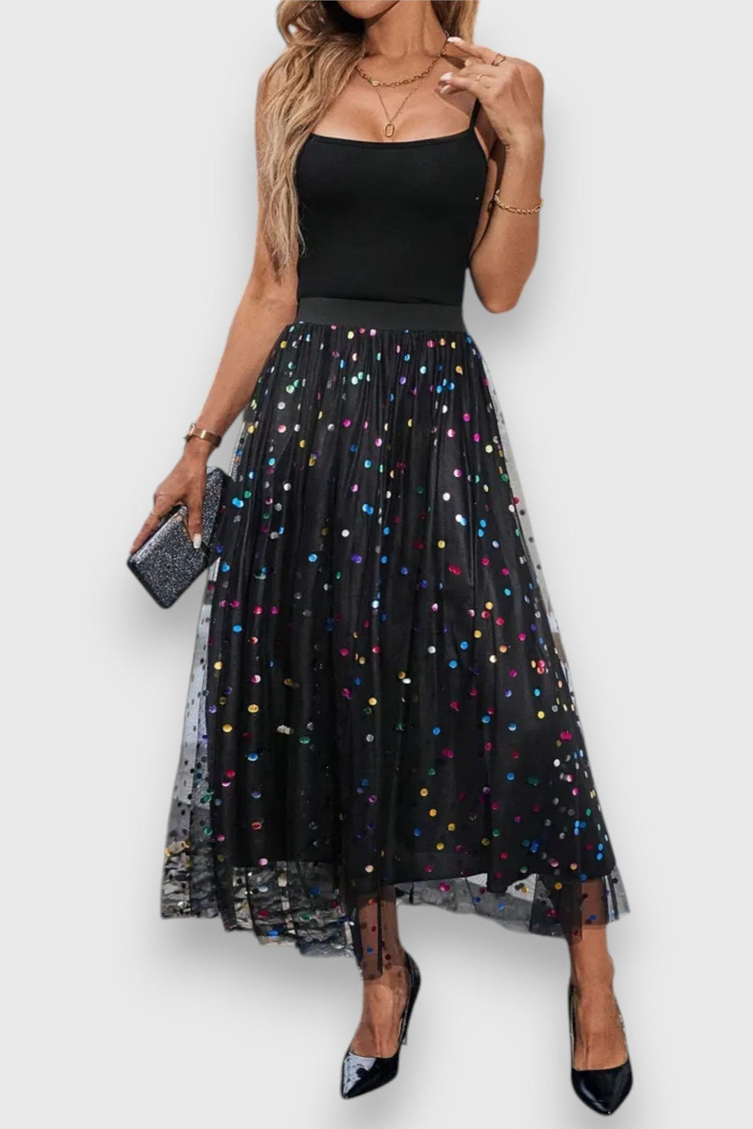 Claire | Falda de Lunares Colorida