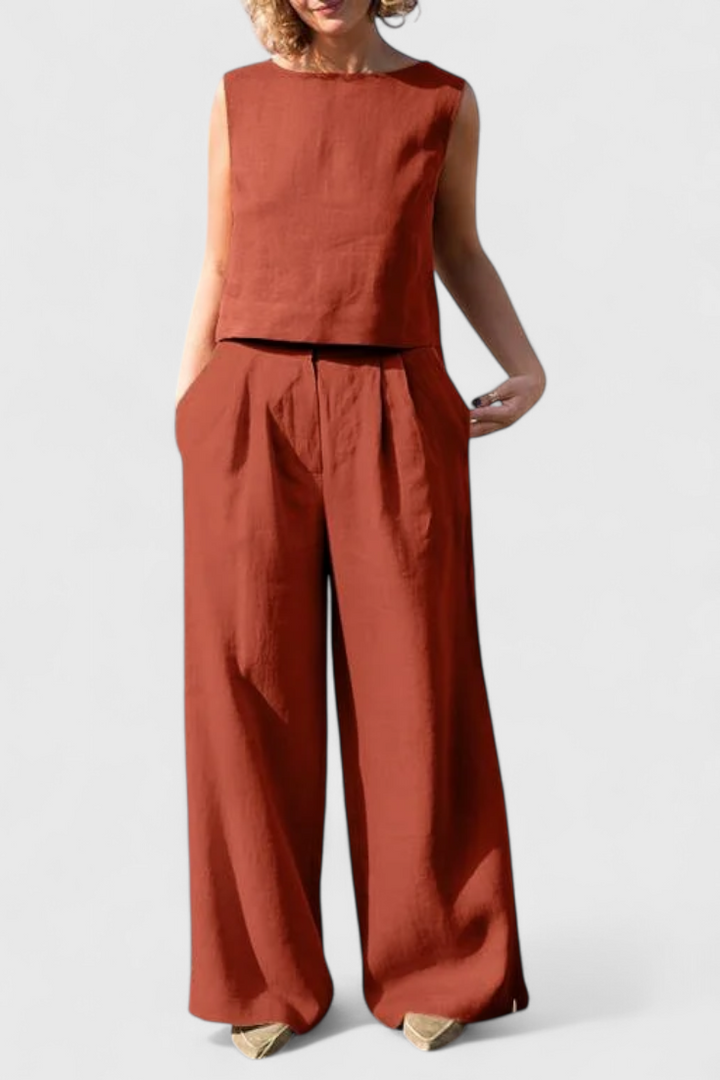 Yvanne | Conjunto Vintage Sin Mangas de Verano