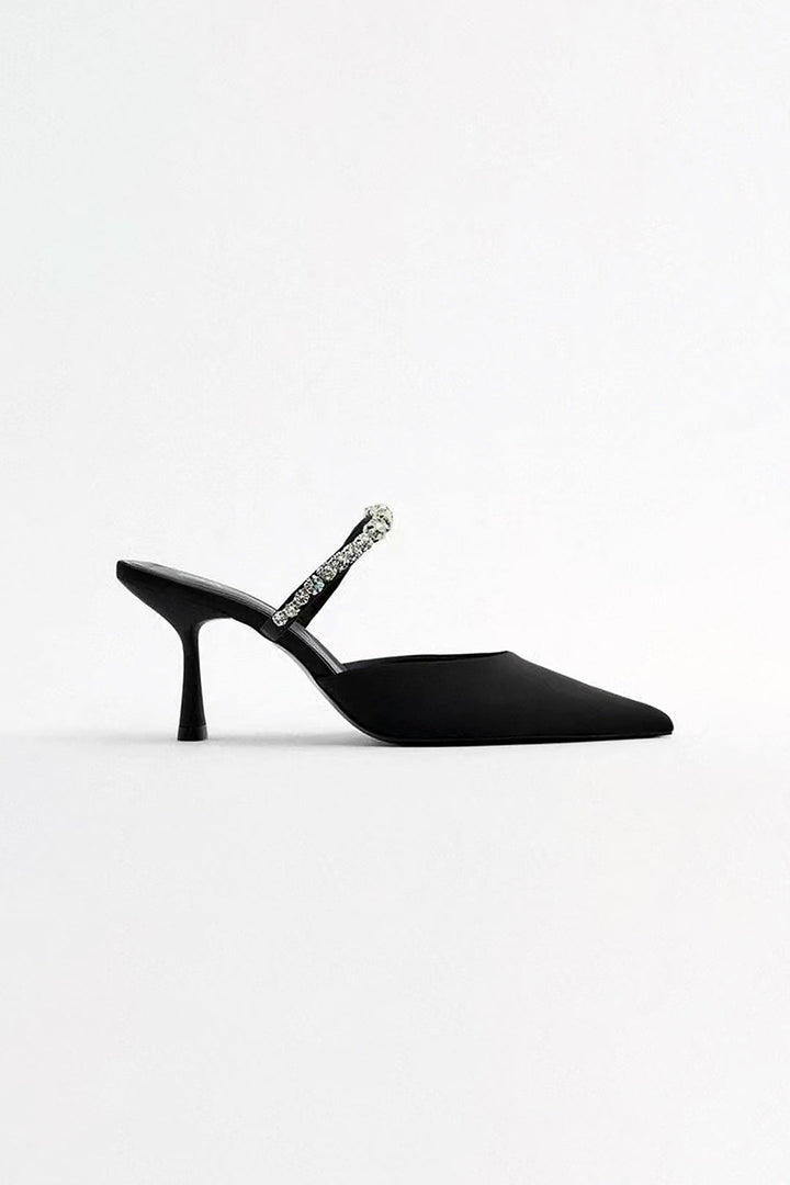 Liz | Sandalias de tacón alto con punta afilada adornadas con strass