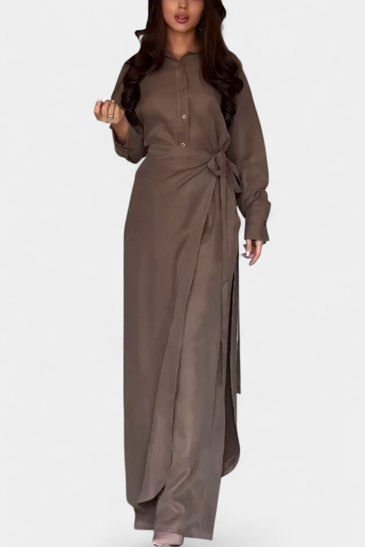 Marisol | Conjunto Casual de Camisa Suelta y Pantalón Falda