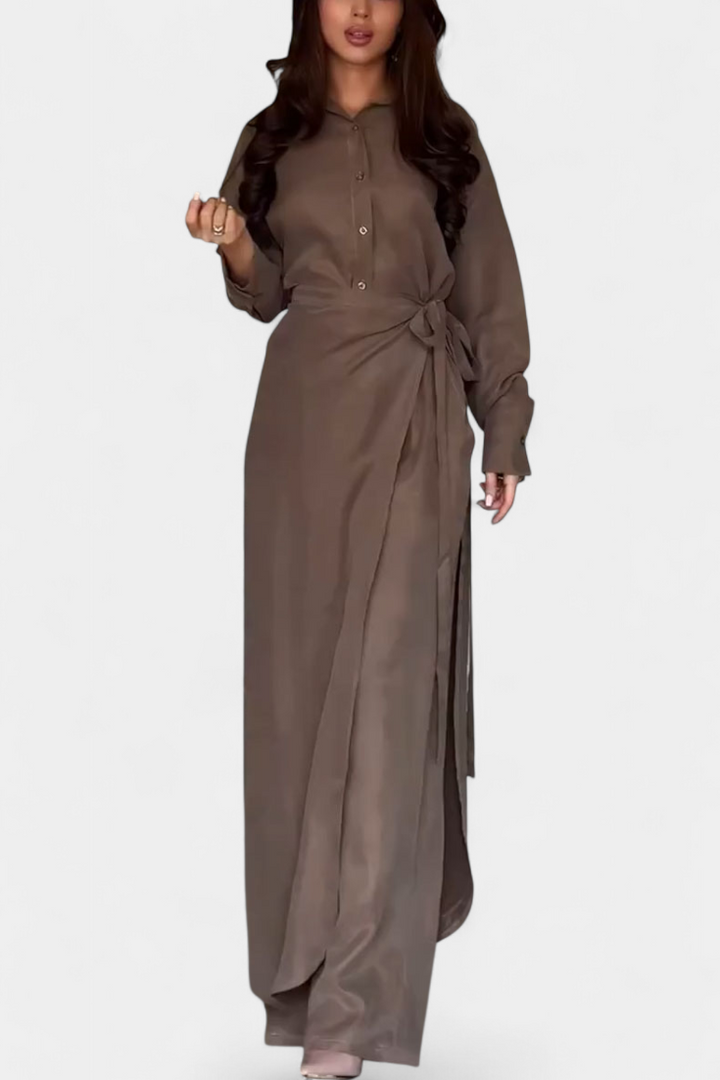 Marisol | Conjunto Casual de Camisa Suelta y Pantalón Falda