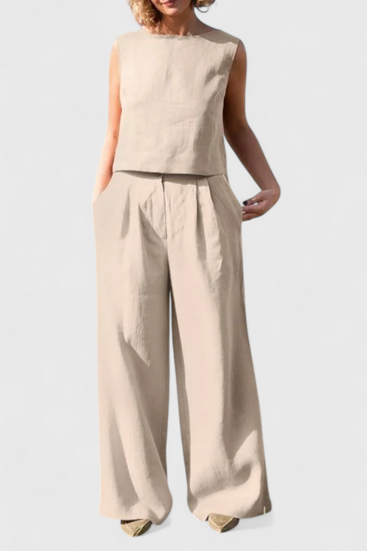 Yvanne | Conjunto Vintage Sin Mangas de Verano