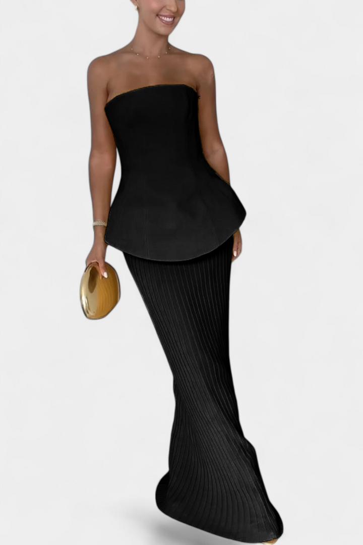 Clarita | Conjunto de Dos Piezas Plisado Sin Tirantes