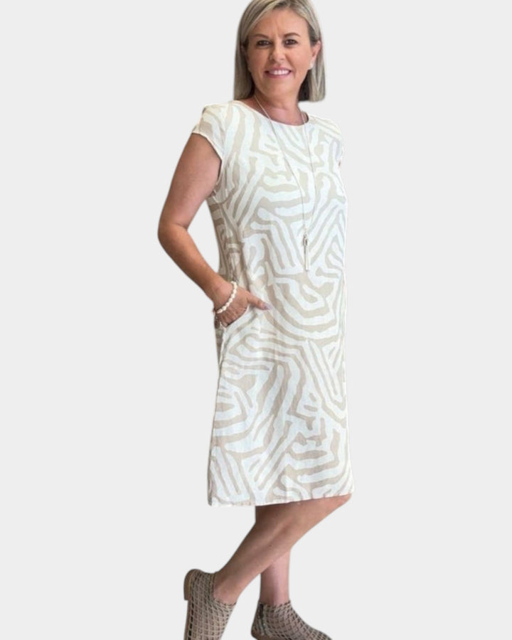 Nelia | Vestido de verano con cuello redondo y bonito estampado