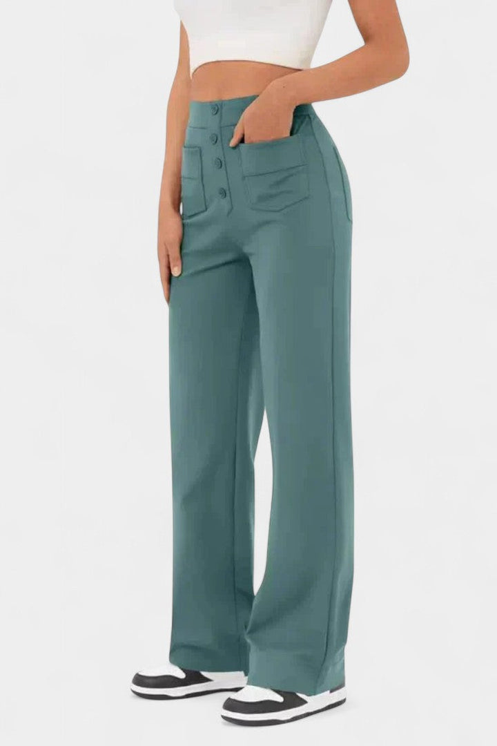 Nova | Pantalones Rectos de Cintura Alta y Elasticidad