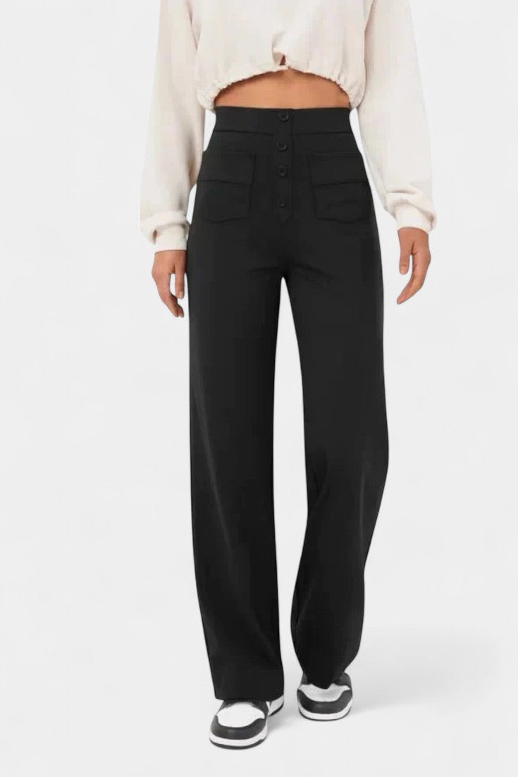 Nova | Pantalones Rectos de Cintura Alta y Elasticidad