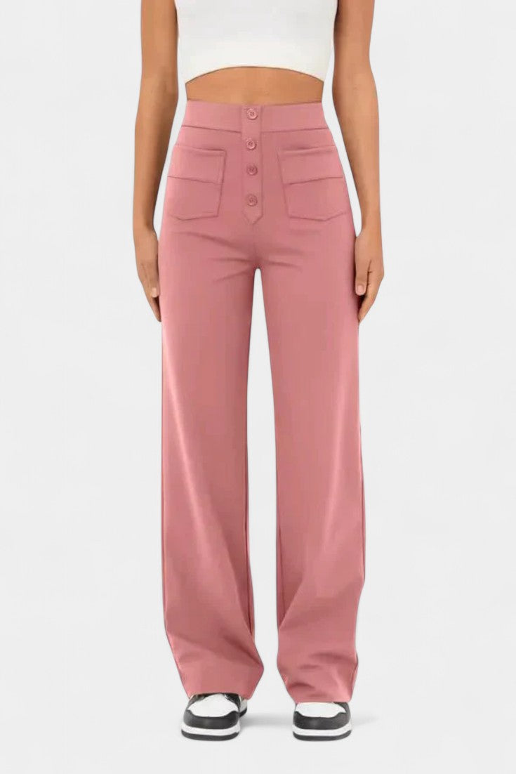 Nova | Pantalones Rectos de Cintura Alta y Elasticidad