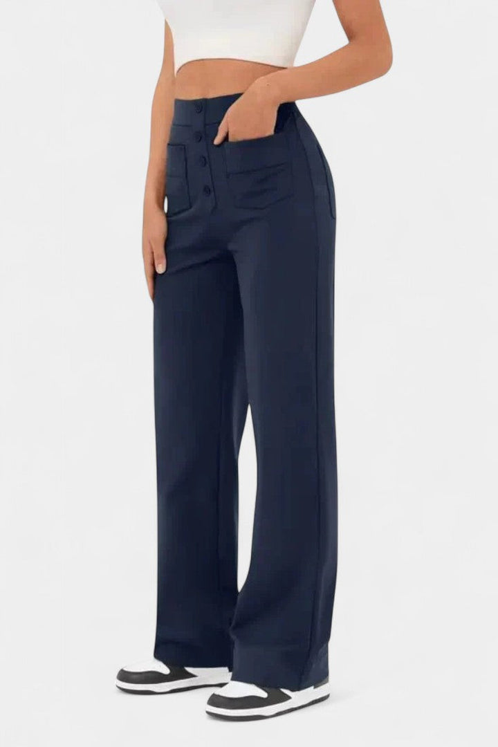 Nova | Pantalones Rectos de Cintura Alta y Elasticidad