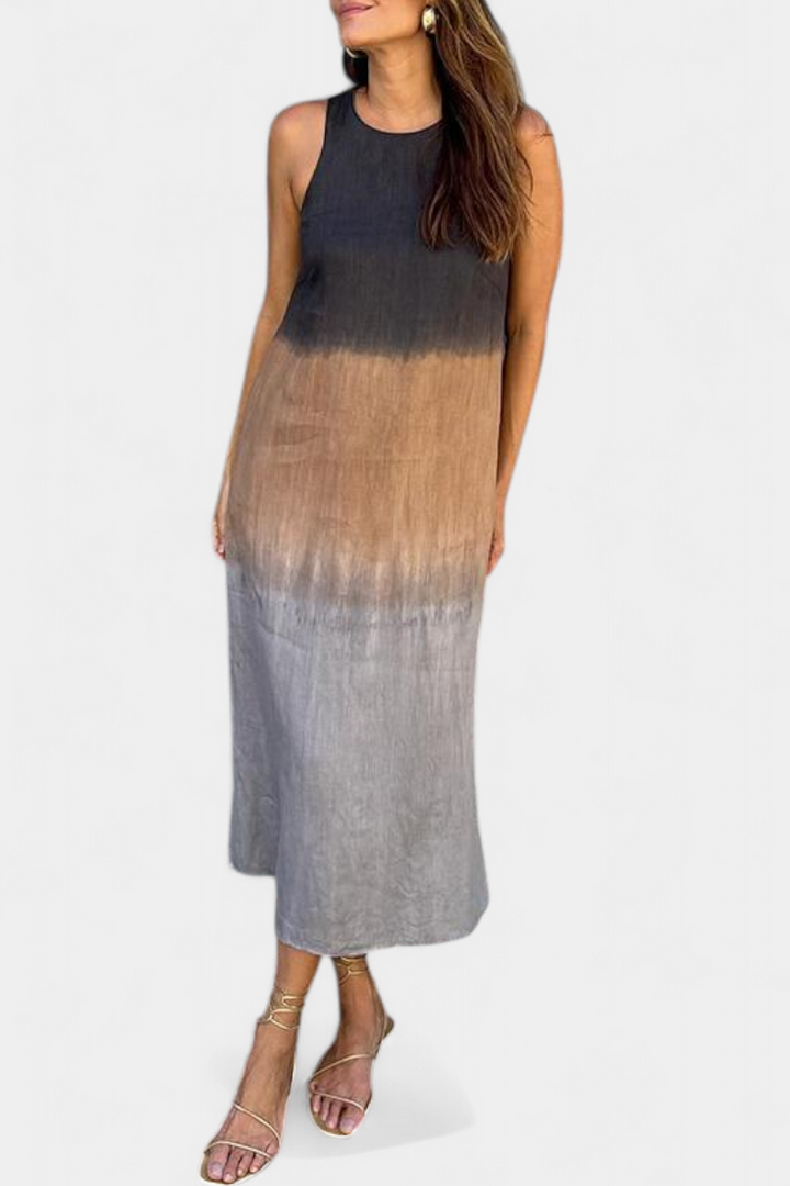 Taerra | Vestido Sin Mangas con Estilo Tie-Dye en Degradé