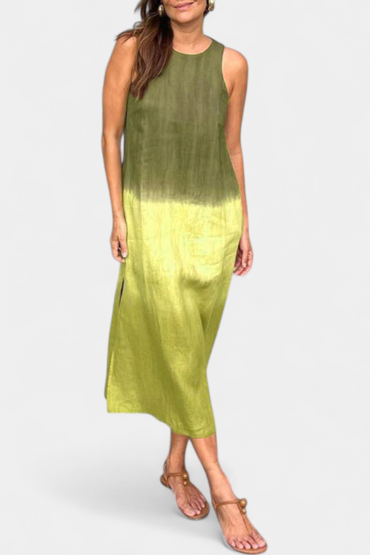 Taerra | Vestido Sin Mangas con Estilo Tie-Dye en Degradé