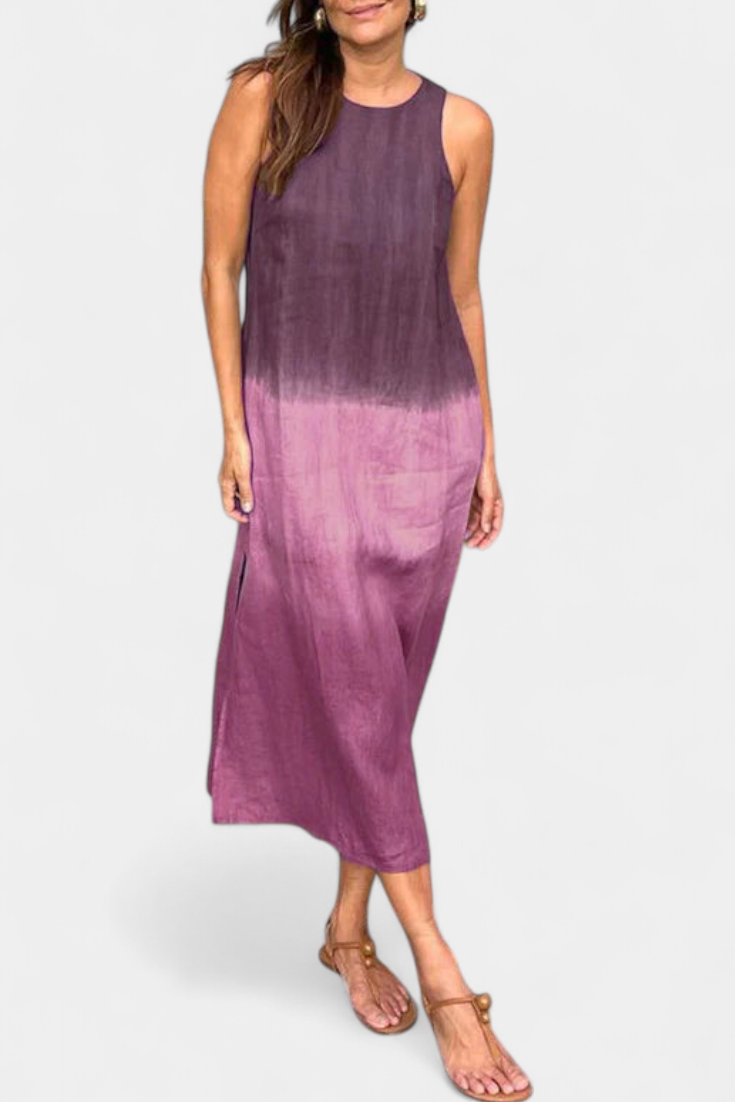Taerra | Vestido Sin Mangas con Estilo Tie-Dye en Degradé