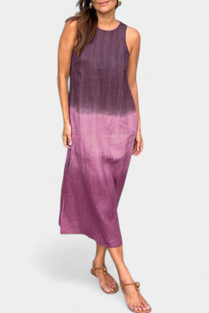 Taerra | Vestido Sin Mangas con Estilo Tie-Dye en Degradé