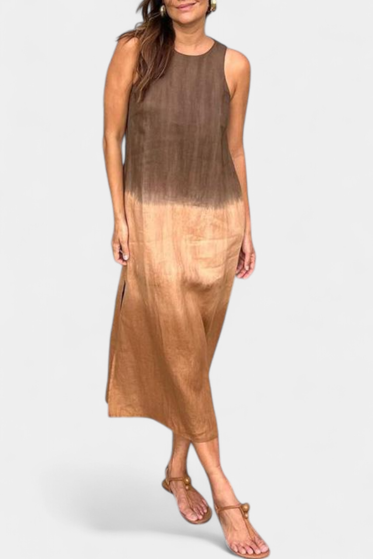 Taerra | Vestido Sin Mangas con Estilo Tie-Dye en Degradé