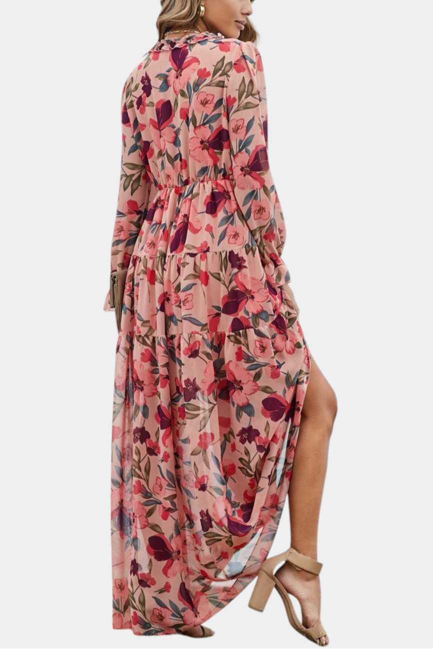 Keti | Vestido Maxi Floral de Manga Larga