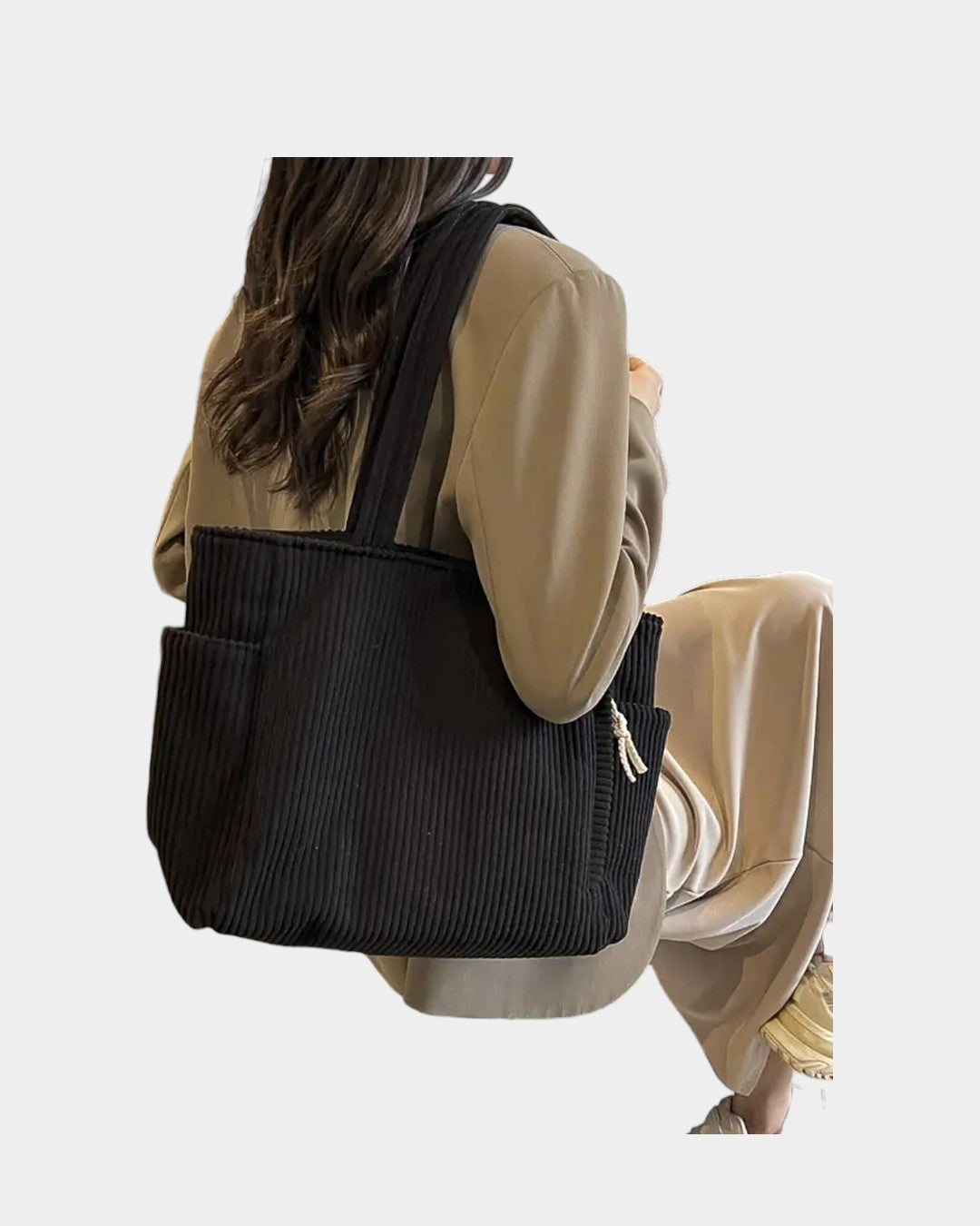 Tilda | Bolsa tote acanalada con detalle de cordón