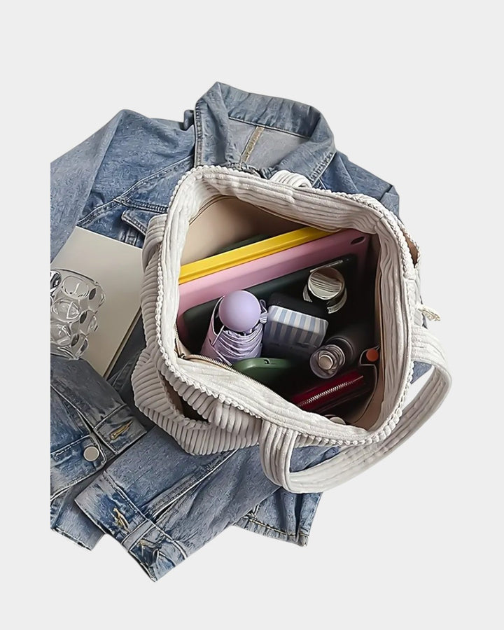 Tilda | Bolsa tote acanalada con detalle de cordón