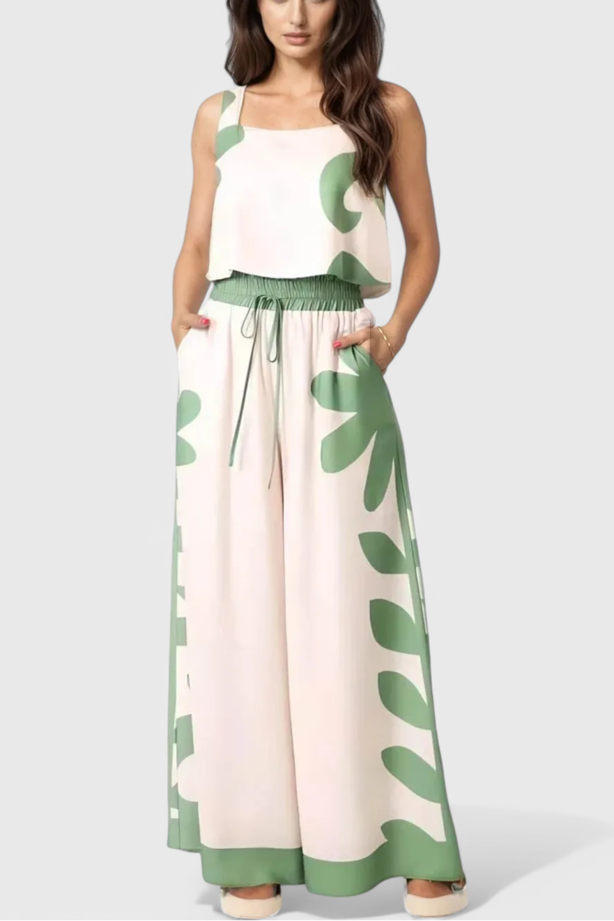 Serafina | Conjunto Sin Mangas Floral Boho