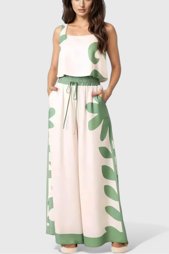 Serafina | Conjunto Sin Mangas Floral Boho