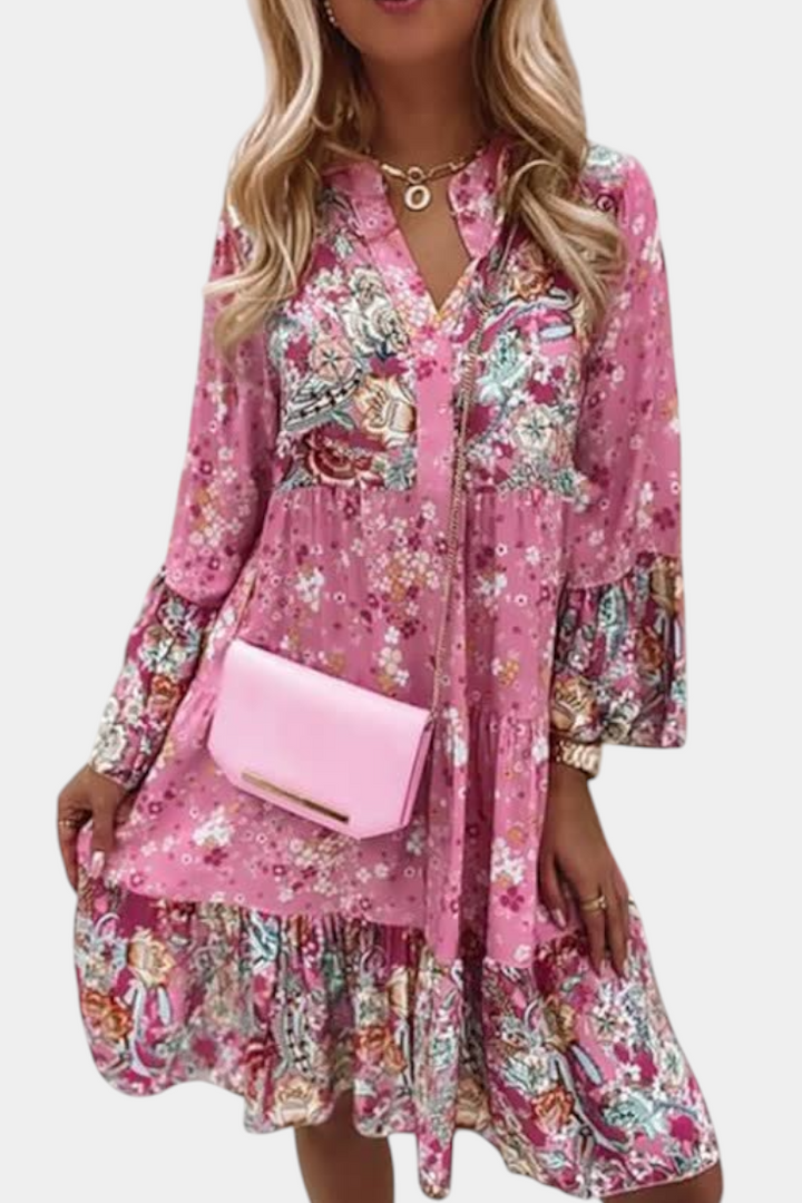 Vera | Vestido Mini A-Line Floral Boho