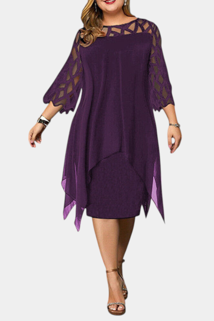 Yana | Vestido Talla Grande con Mangas de Encaje