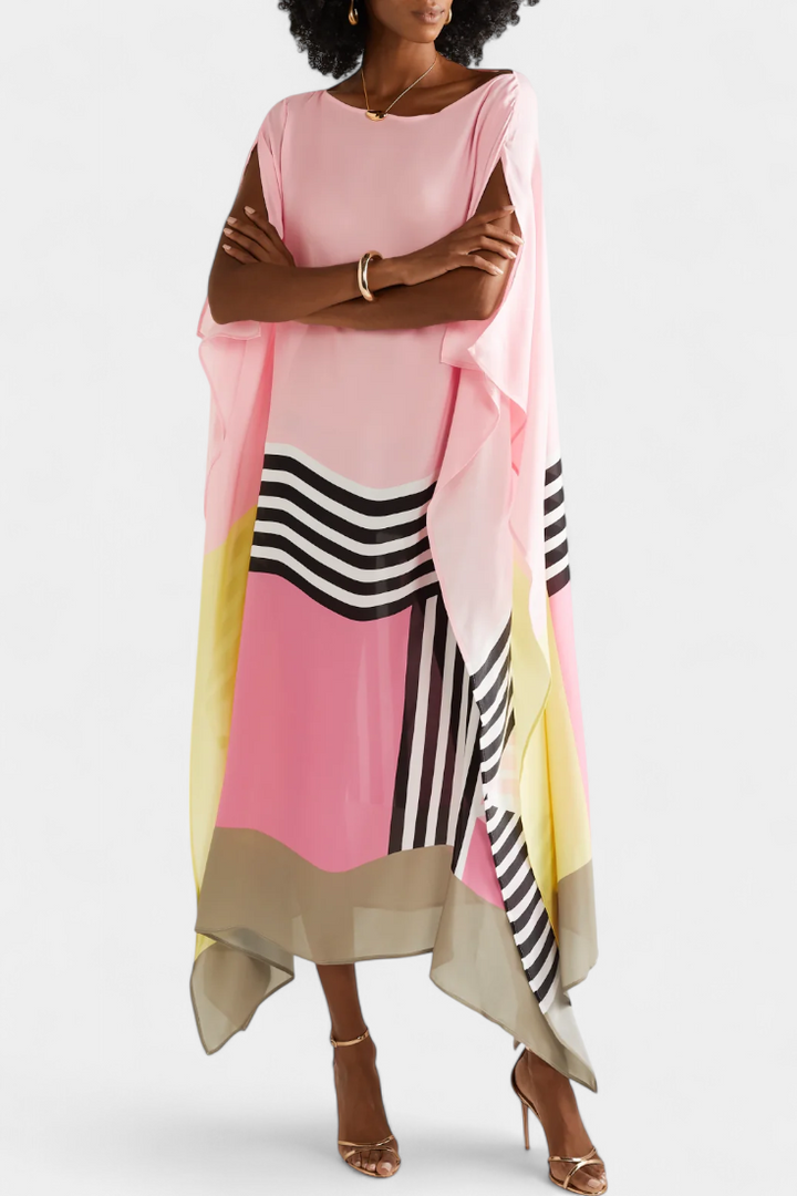 Elenora | Caftán Geométrico de Corte Amplio