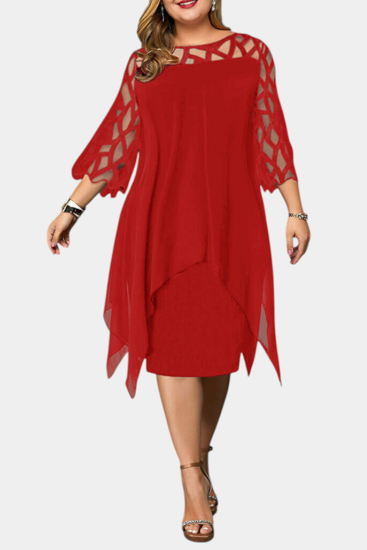 Yana | Vestido Talla Grande con Mangas de Encaje