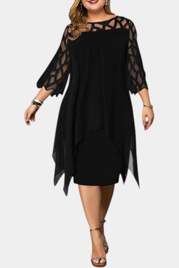 Yana | Vestido Talla Grande con Mangas de Encaje