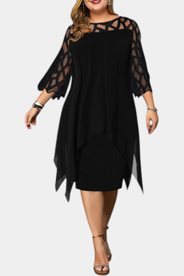 Yana | Vestido Talla Grande con Mangas de Encaje